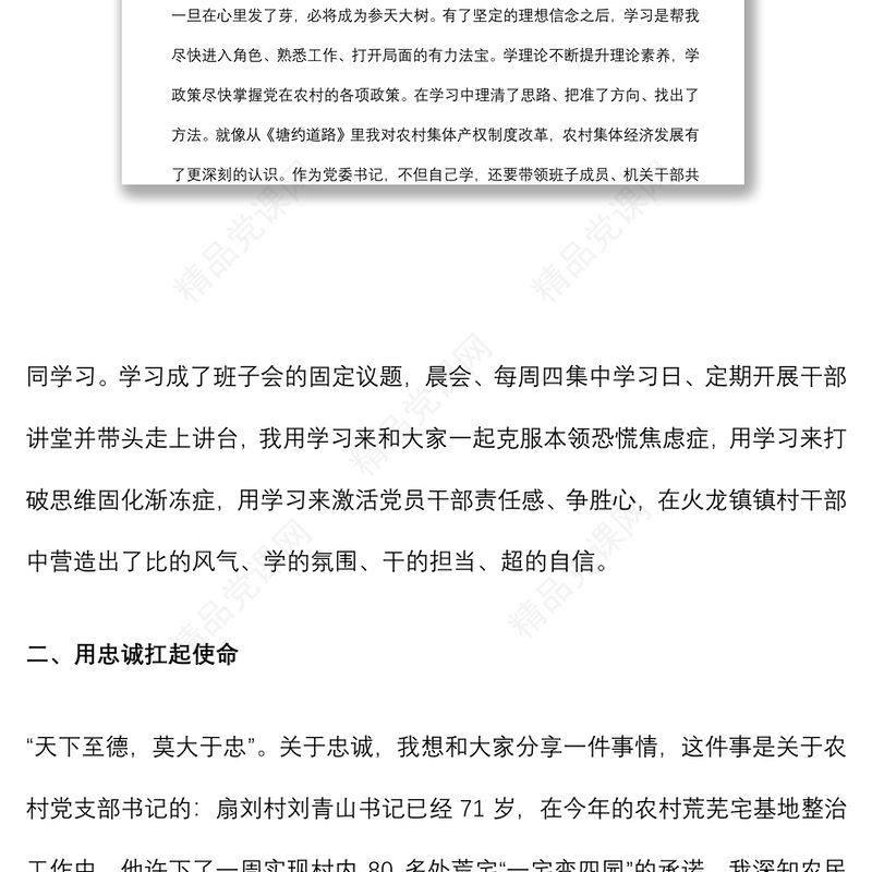 党课：用忠诚扛起使命 用行动诠释担当下载