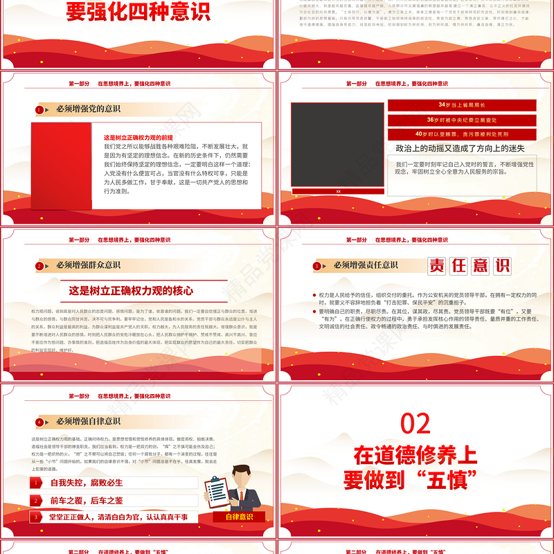 2022坚守底线不越红线PPT红色简约风机关党支部基层党支部开展党风廉政教育党员培训作风整顿专题廉政党课课件