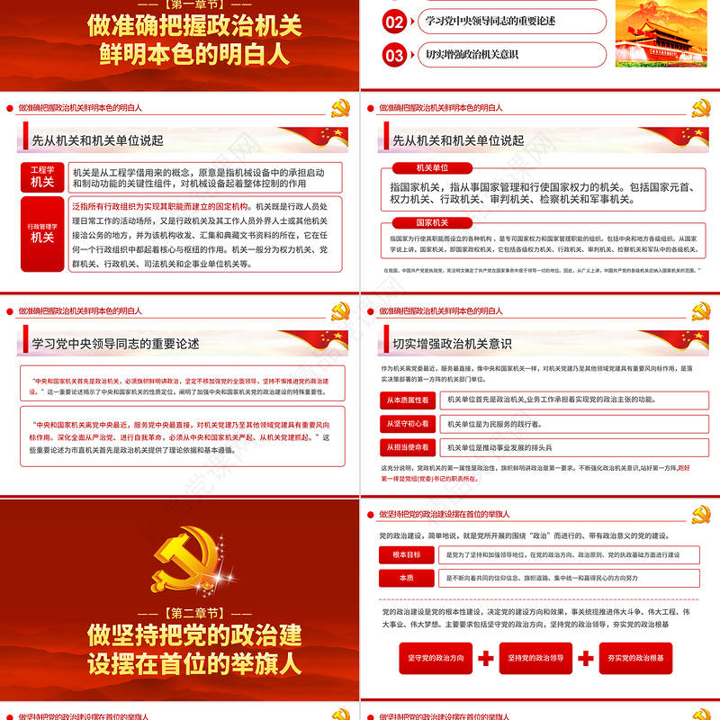 党委（党组）强化政治机关意识走好第一方阵落实全面从严治党主体责任规定专题党课PPT模板