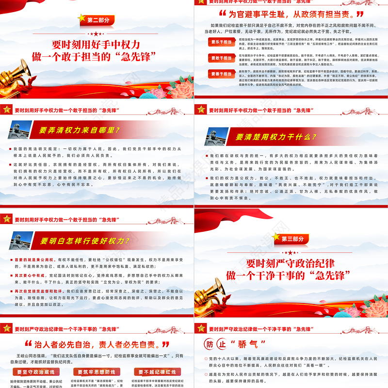 2023做一名纪检监察铁军的急先锋PPT优质党政风讲政治重廉洁守纪律党员干部学习专题党课课件模板下载