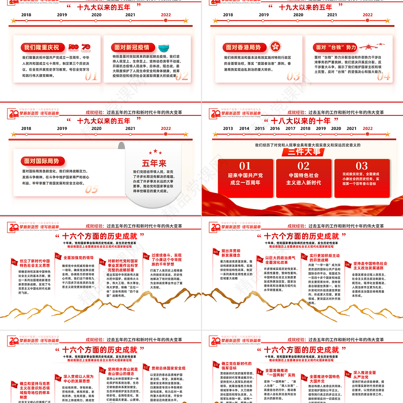 奋力夺取全面建设社会主义现代化国家新胜利PPT党政风支部学习落实贯彻党的二十大精神党课党建课件模板