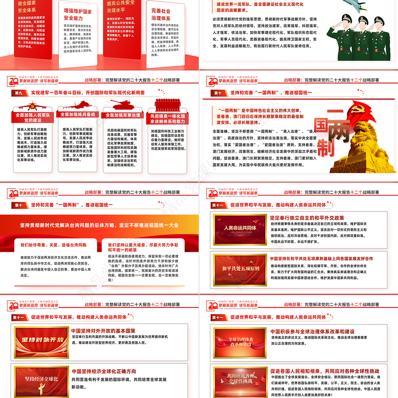 奋力夺取全面建设社会主义现代化国家新胜利PPT党政风支部学习落实贯彻党的二十大精神党课党建课件模板