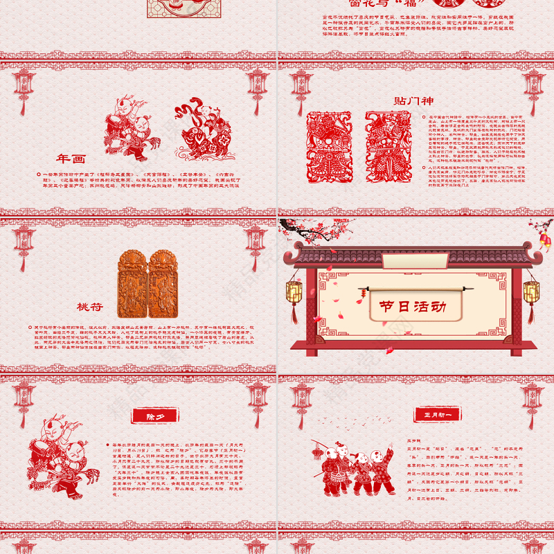 原创新年春节习俗传统文化民俗中国年PPT模板-版权可商用