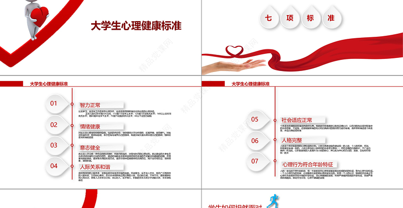 简约红色大学生心理健康教育PPT课件