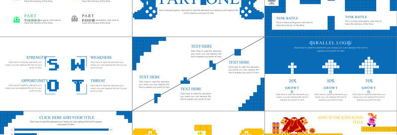 多彩全动画像素游戏风格PPT模板
