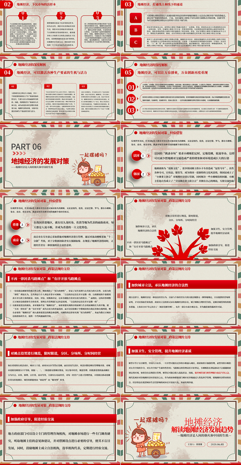 创意复古风地摊经济解读PPT