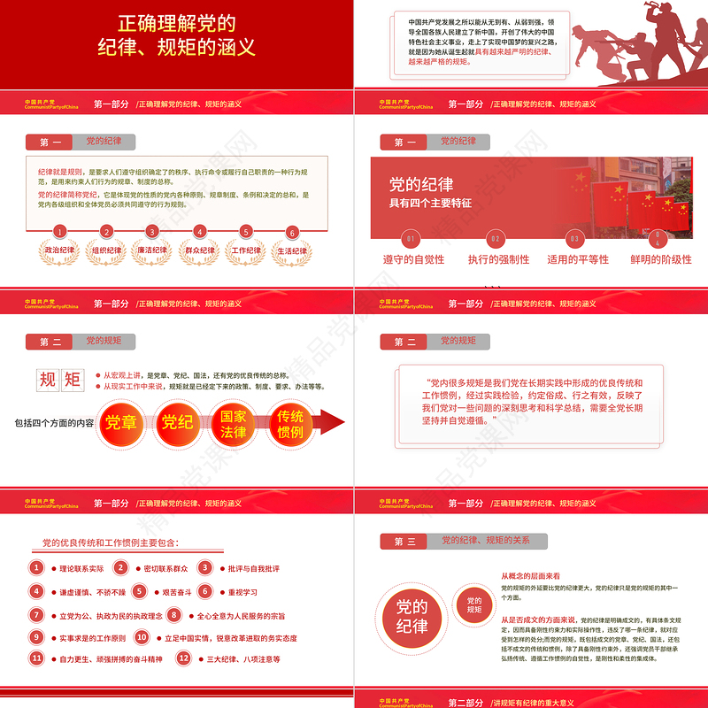 党员干部要讲规矩有纪律PPT党建风党员干部廉政廉洁警示教育专题党课课件模板下载