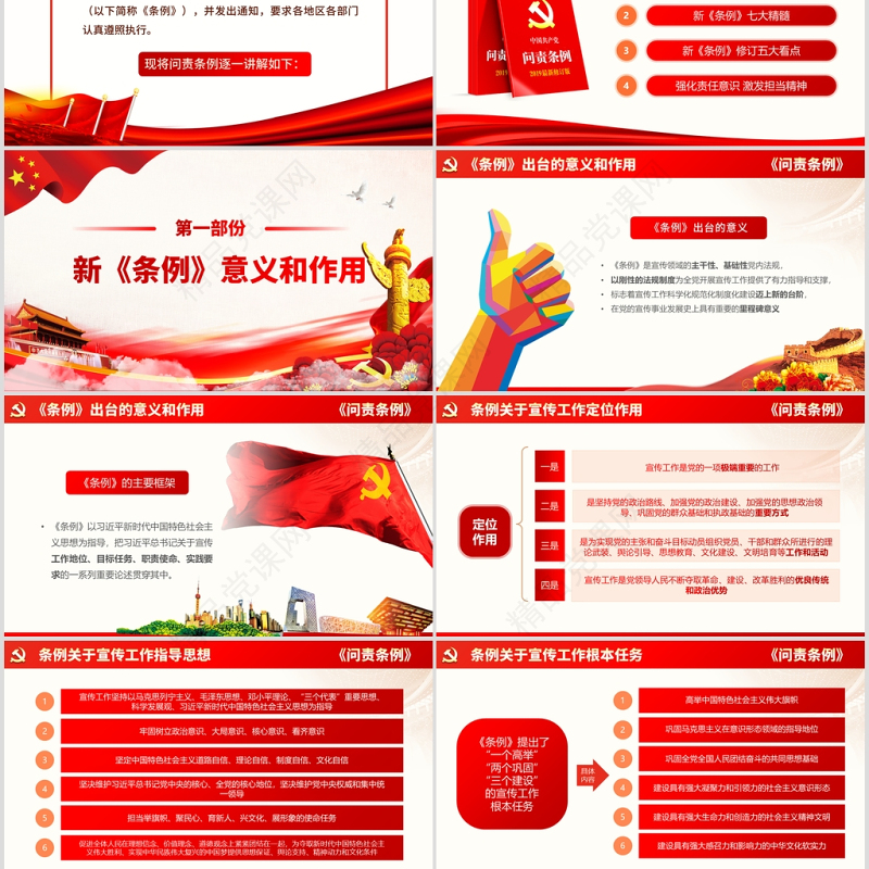 2019修订版中国共产党问责条例党员教育党课ppt模板