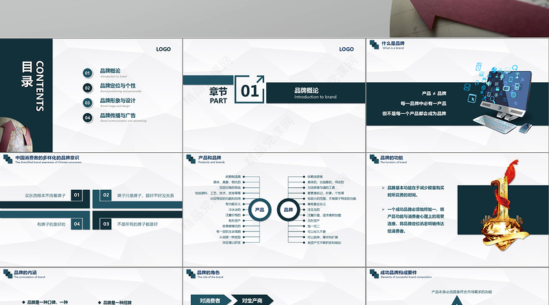 商务企业品牌营销技巧团队管理PPT模板