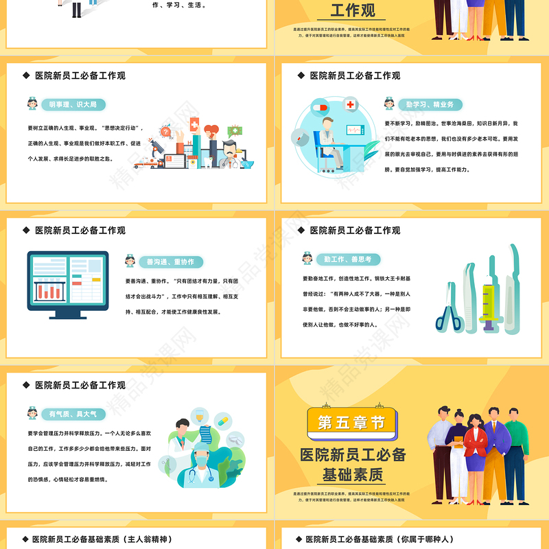 2024医院新员工入职培训PPT扁平化医院提升新员工职业素养专题培训模板课件