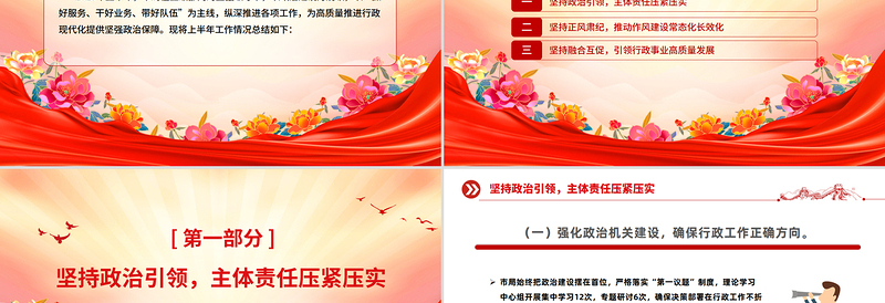 党政风上半年全面从严治党责任落实情况报告总结PPT模板