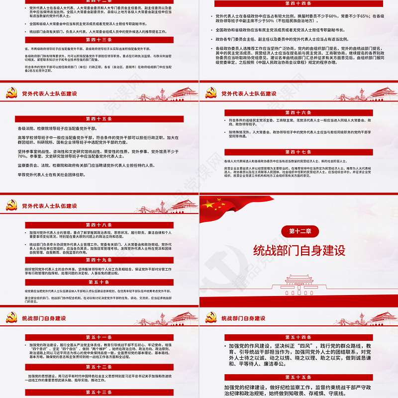 简约大气党政风认真遵照执行统一战线工作条则ppt