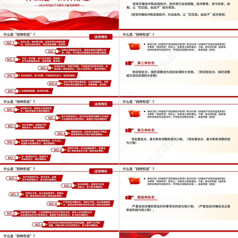 大气精美监督执纪“四种形态”PPT党纪学习教育主题主题党课课件