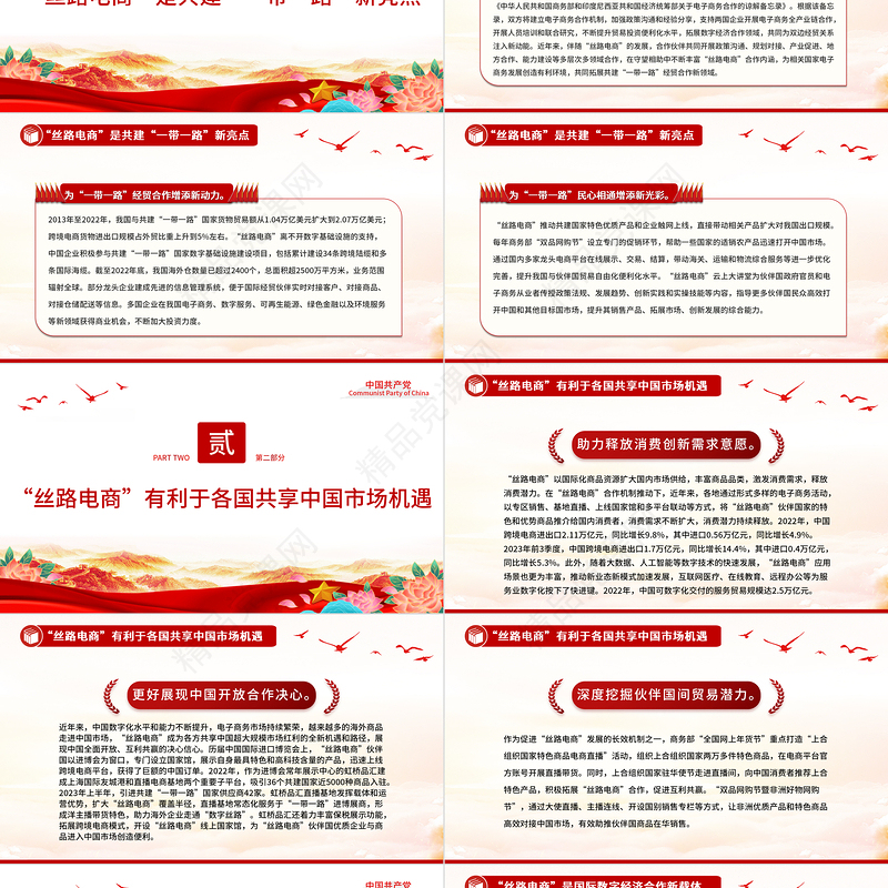 2023推进“丝路电商”合作先行发展“一带一路”数字经济PPT深入学习总书记在第三届“一带一路”国际合作高峰论坛开幕式主旨演讲专题模板课件
