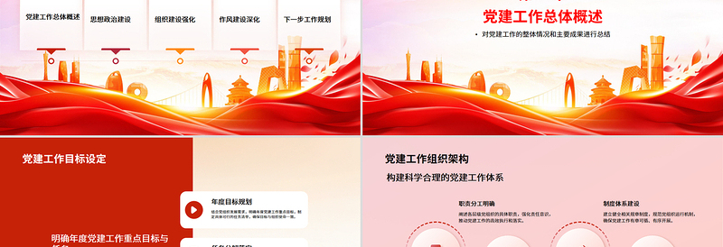 党政风质监局党建工作总结汇报PPT模板下载