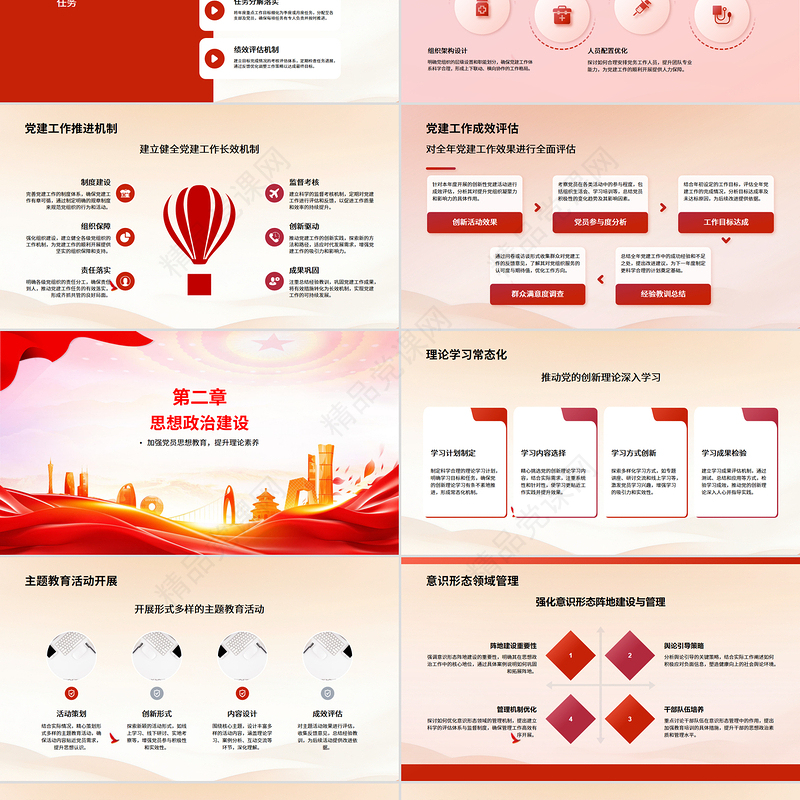 党政风质监局党建工作总结汇报PPT模板下载