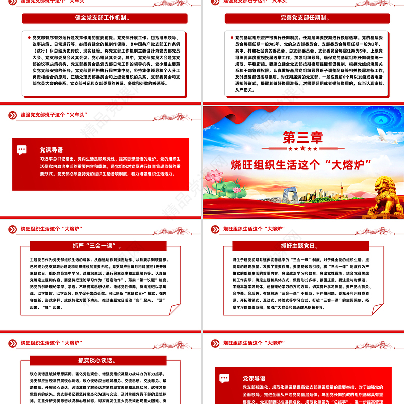 简洁风全面提高新时代党支部建设质量PPT党课课件