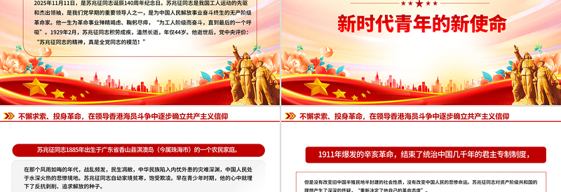 2025纪念苏兆征同志诞辰140周年PPT全党同志的模范党课下载