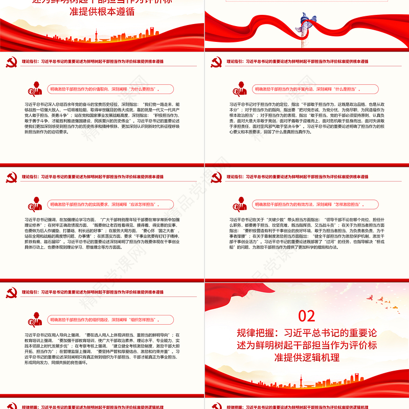 2024鲜明树起干部担当作为评价标准PPT大气党政风担当作为微党课