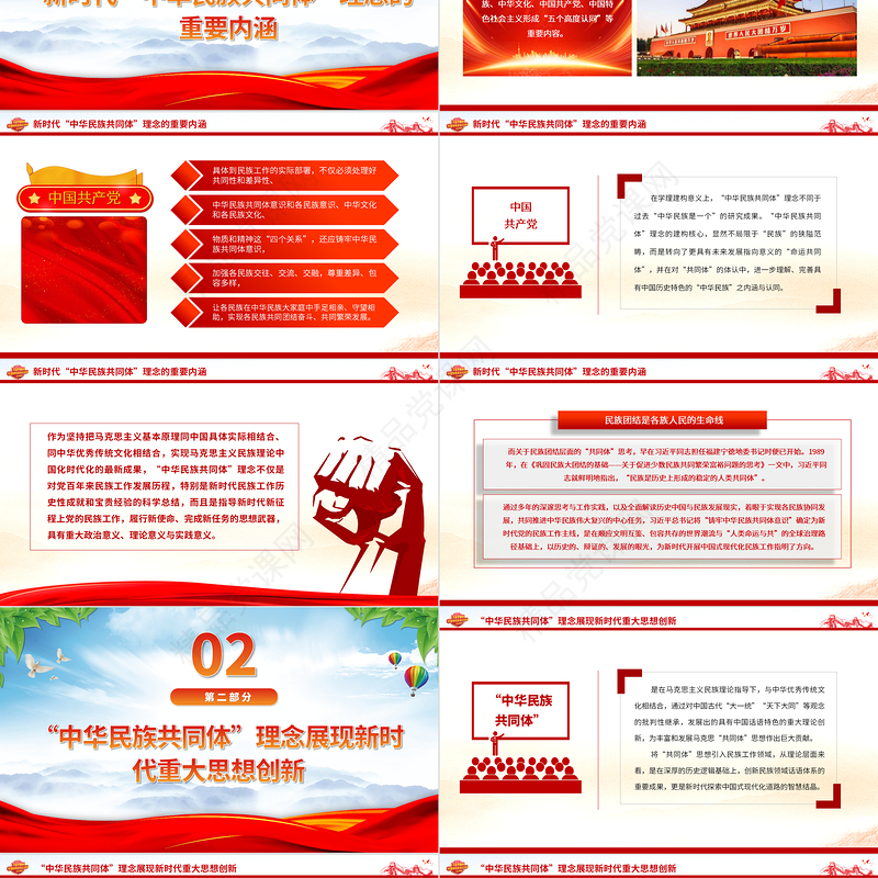 2024“中华民族共同体”的理论内涵与时代价值PPT大气精美党员干部学习教育专题党课