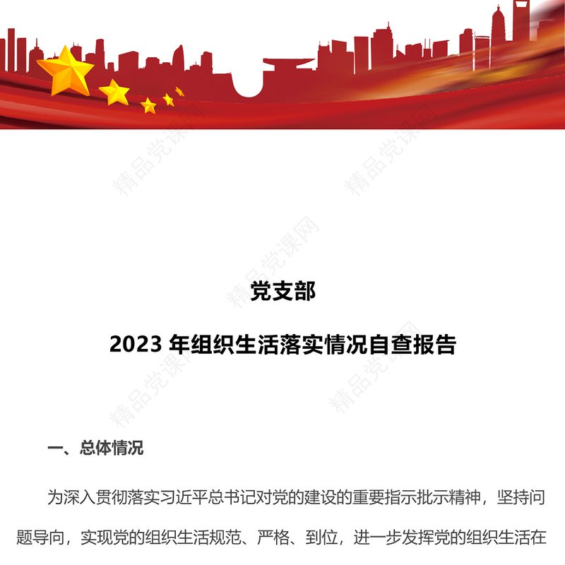 党支部年组织生活落实情况自查报告