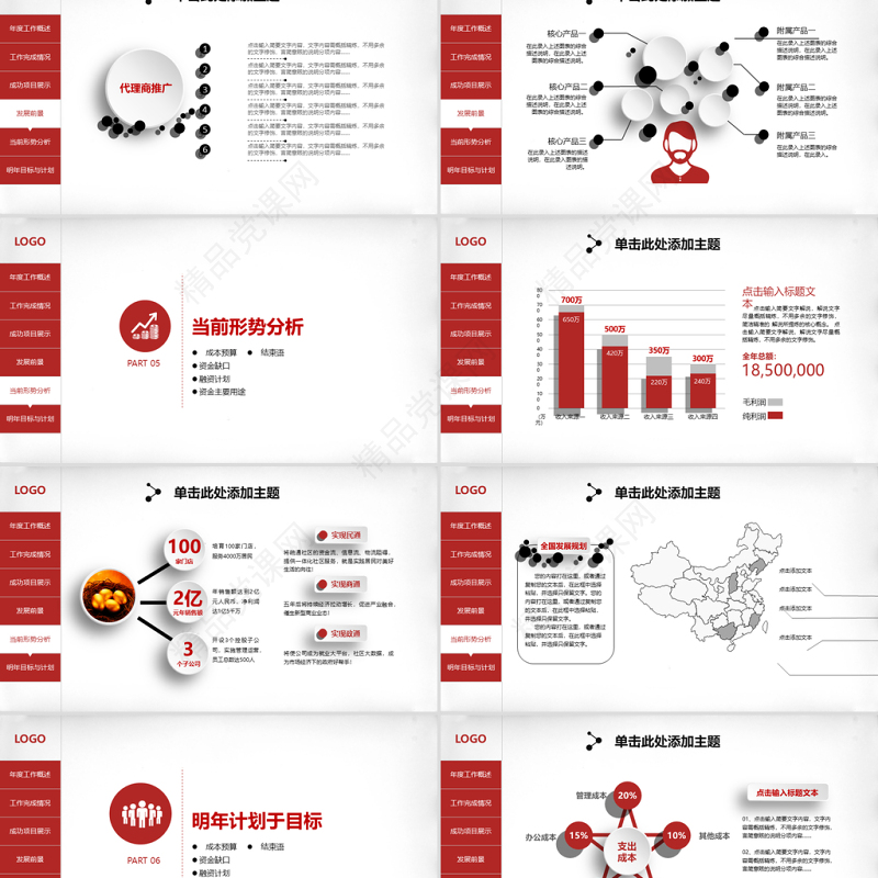 商务办公月度工作总结动态PPT模板