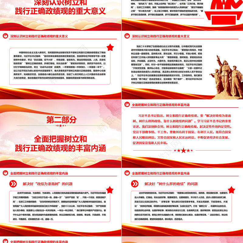 2023树立和践行正确政绩观ppt优质党政风学习贯彻习近平新时代中国特色社会主义思想主题教育党组织党员干部培训党课课件