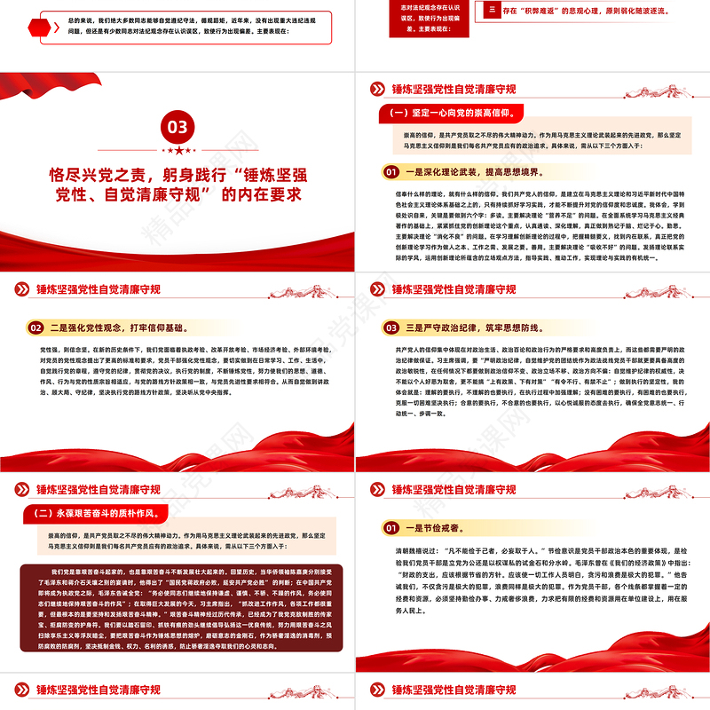 锤炼坚强党性自觉清廉守规PPT2023年党员加强党性修养廉洁教育专题党课