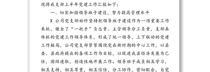 国企党支部2020上半年党建工作总结