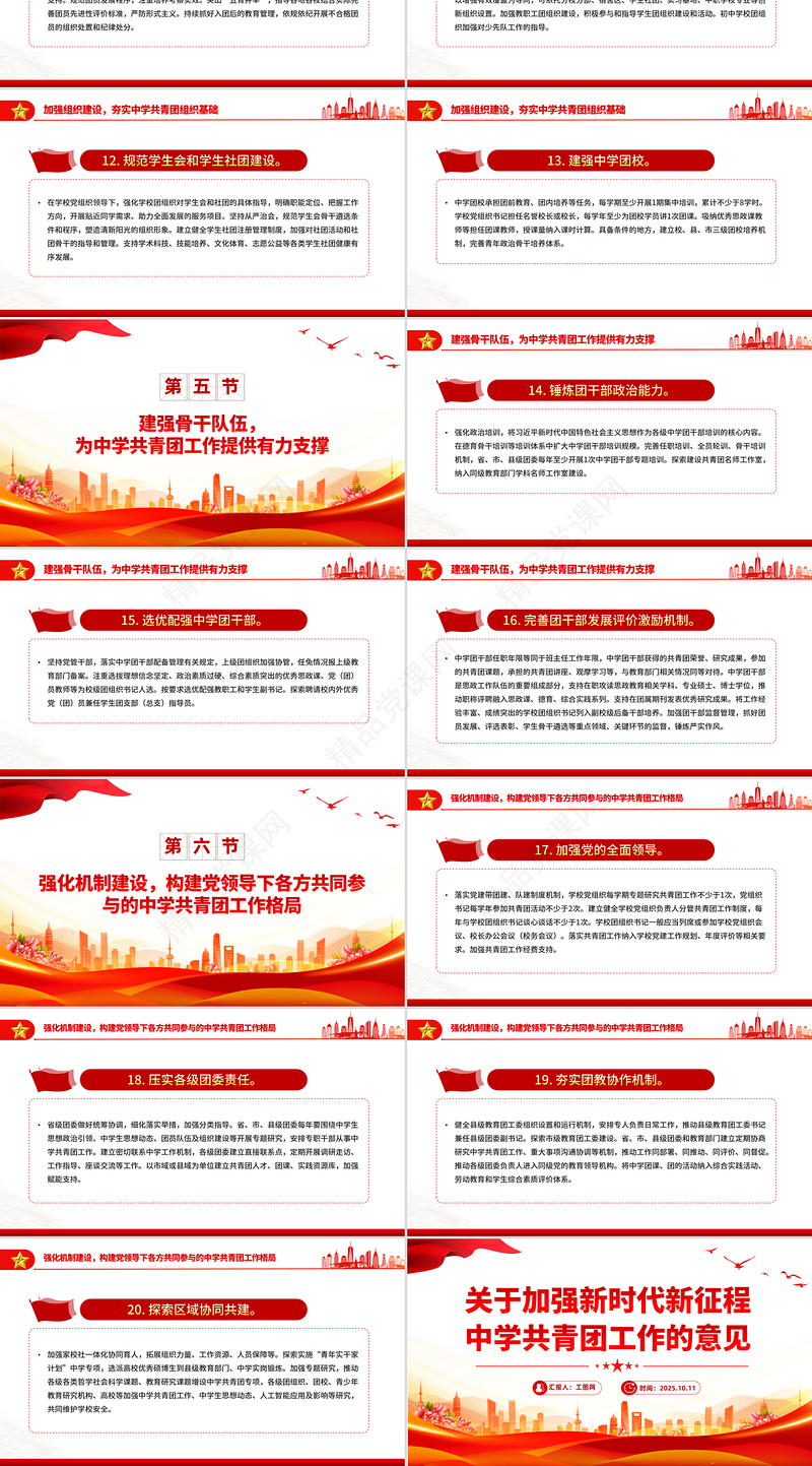 一文读懂《关于加强新时代新征程中学共青团工作的意见》PPT课件下载