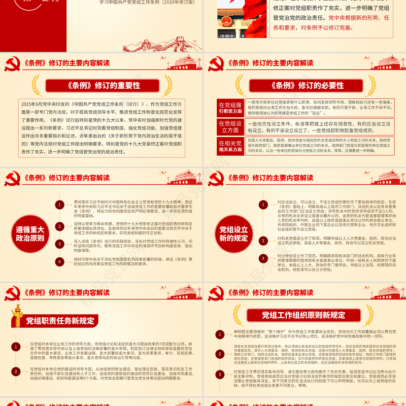 原创中国共产党党组工作条例学习解读党课PPT