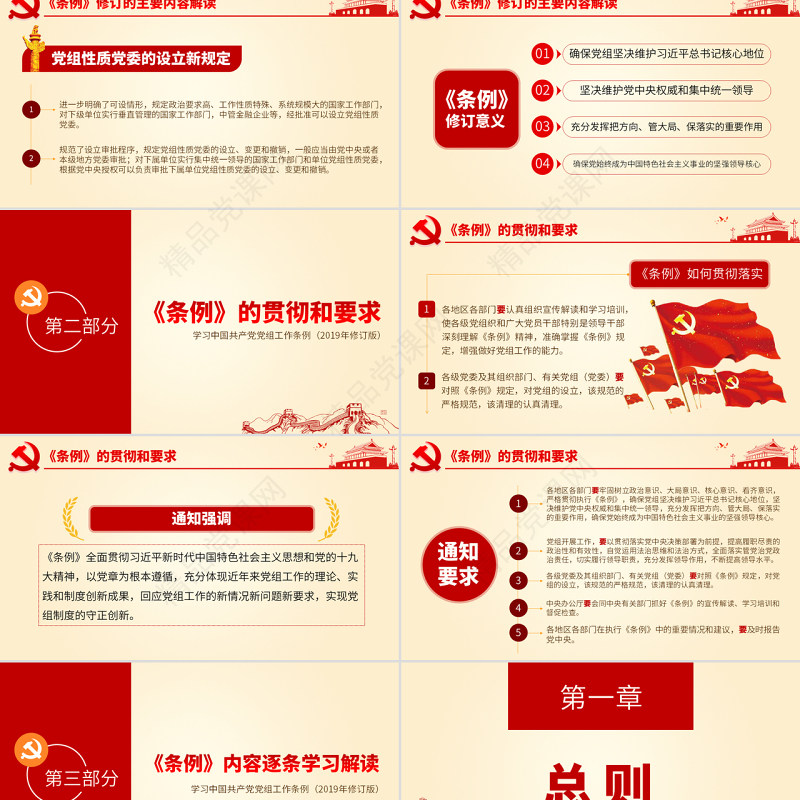 原创中国共产党党组工作条例学习解读党课PPT