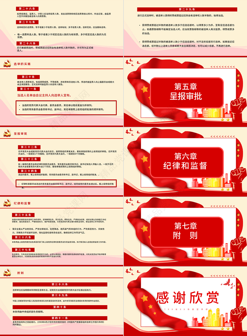 优质党建风学习解读中国共产党基层组织选举工作条例PPT模板