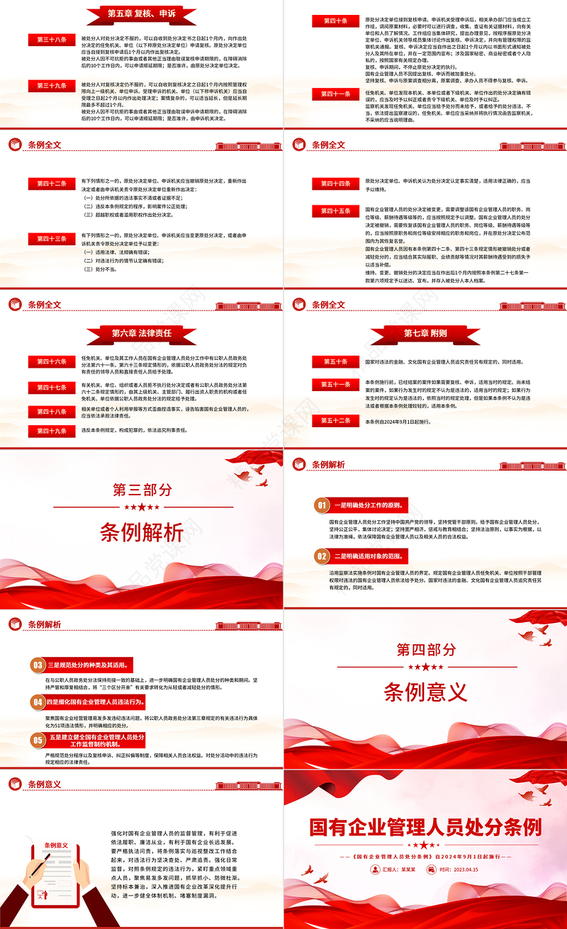 2024精美大气《国有企业管理人员处分条例》PPT课件下载