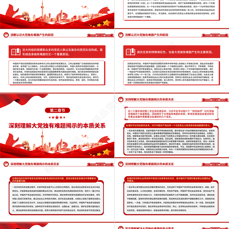 2024保持解决大党独有难题的清醒和坚定PPT大气精美党员干部学习教育专题党课