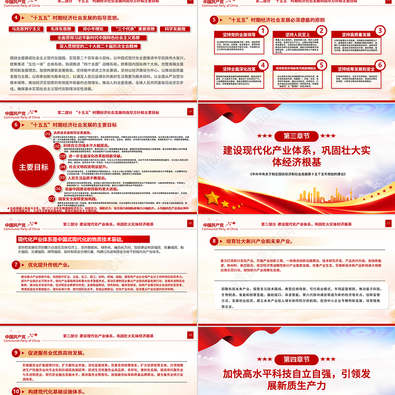 精美实用《中共中央关于制定国民经济和社会发展第十五个五年规划的建议》全文PPT党课