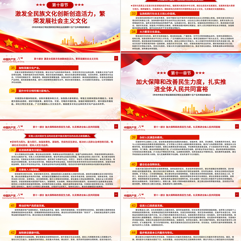 精美实用《中共中央关于制定国民经济和社会发展第十五个五年规划的建议》全文PPT党课