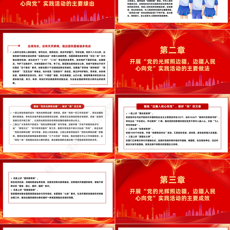 党的光辉照边疆边疆人民心向党PPT红色简洁不断铸牢中华民族共同体意识精选主题党课