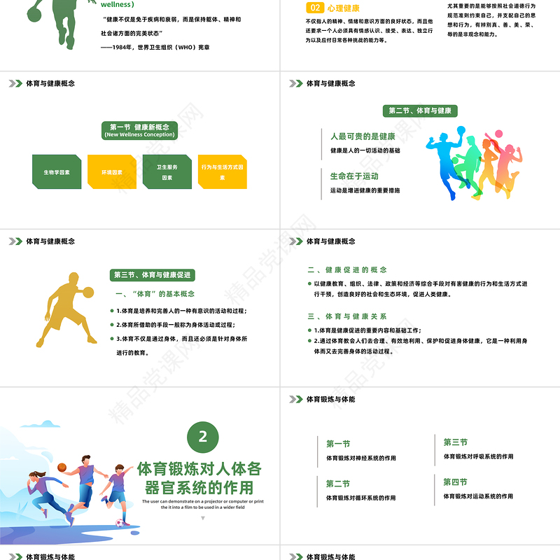 2024体育与健康PPT简约风体育与健康概念体育与体能专题培训课件下载