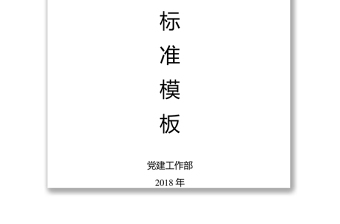 基层党支部基础工作标准模板