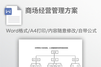 商场经营管理方案