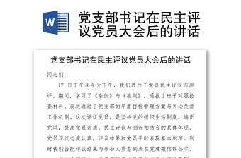 2025党支部书记讲评总结概括