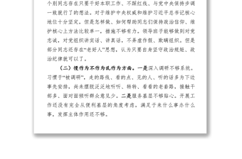 政府办领导班子干部作风问题排查整改专题民主生活会对照检查材料