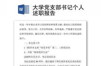 大学党支部书记个人述职报告