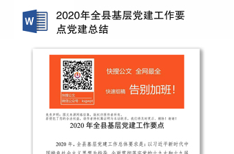 年全县基层党建工作要点党建总结