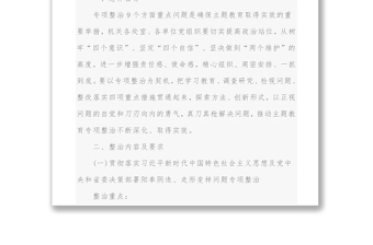 关于在“不忘初心牢记使命”主题教育中开展专项整治工作的实施方案