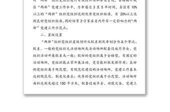 两新组织党组织星级创评分类定级工作方案