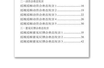 巡察巡视见面沟通会动员会意见反馈会表态发言资料汇编