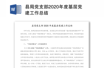 县局党支部2020年度基层党建工作总结