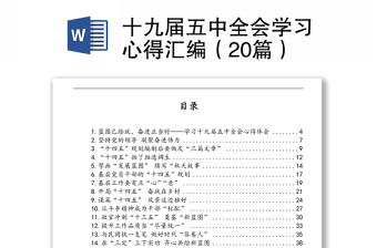 十九届五中全会学习心得汇编（20篇）